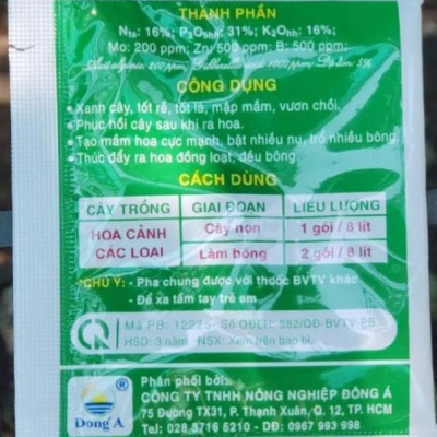 Phân bón Micro Green 16-31-16 giúp tạo mầm hoa cực mạnh - kích thích ra hoa đồng loạt