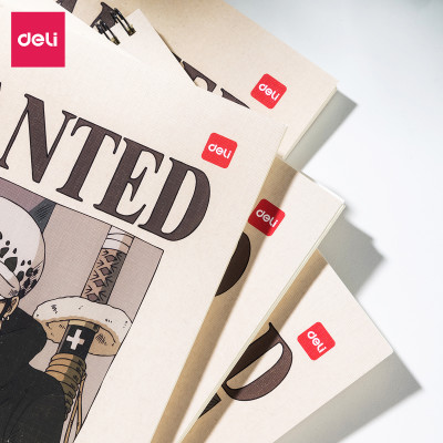 Sổ tay ghi chép gáy xoắn kẻ ngang A5 B5 60 trang hình Vua cướp biển One Piece Deli - Phù hợp học sinh văn phòng - Mẫu ngẫu nhiên - EN004