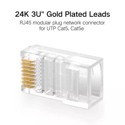 Ugreen UG20329NW110TK Đầu bấm mạng RJ45 chuẩn Cat5e cao cấp mạ vàng - HÀNG CHÍNH HÃNG