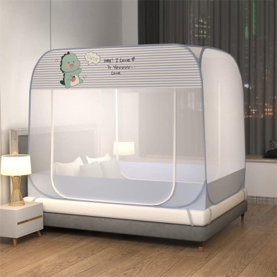 Màn Chụp , Mùng Chụp Cao Cấp Mộc Miên Đỉnh Vuông - Kích Thước 1,8mx2m ( Xám Khủng Long )
