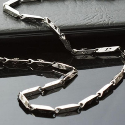 Dây chuyền nam titan cao cấp thép không gỉ hỏa tiển khắc ngẫu nhiên hoa văn trangsucpt 3mm PTDCNA10