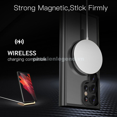 Ốp lưng nhám sạc từ tính cho Samsung Galaxy S25 Ultra | S24 Ultra | S23 Ultra hiệu Likgus PC Ultra-thin Frosted Magnetic Case - mặt lưng nhám mờ chống bám bẩn, gờ bảo vệ Camera 0.5mm - Hàng chính hãng