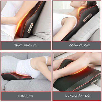 Gối Massage Cổ Vai Gáy Cao Cấp Thế Hệ Mới, Máy Massage Hồng Ngoại 20 bi Đa Chức Năng, Giảm Nhức Mỏi Toàn Thân Hiệu Quả