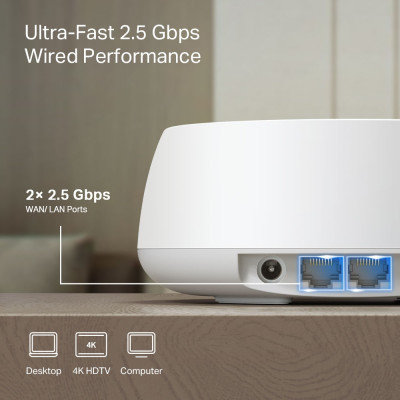 Bộ phát WIFI Mesh TP-Link Deco BE25 | WIFI 7 BE5000 2 băng tần 2.4 & 5Ghz | Dễ cài đặt | Phủ sóng rộng | Bảo hành 2 năm | Hàng Chính Hãng