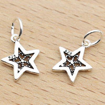 Combo 4 cái charm bạc hình sao 5 cánh treo - Ngọc Quý Gemstones