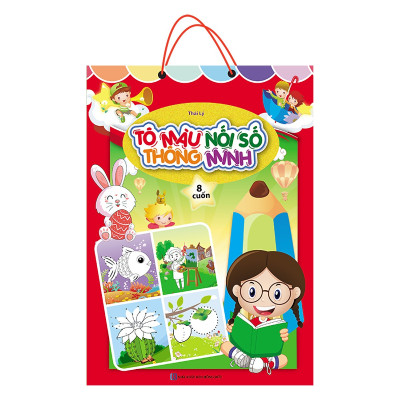 Tô Màu Nối Số Thông Minh Cho Bé 3-6 Tuổi (Bộ Túi 8 Cuốn) (Tặng kèm booksmark)