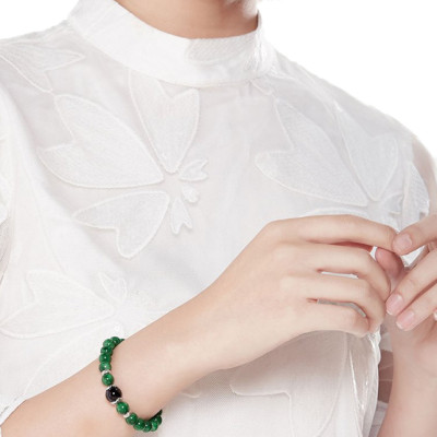 Vòng Tay Đá Cẩm Thạch Sơn Thủy Phối Mã Não Đen Ngọc Quý Gemstones VT19