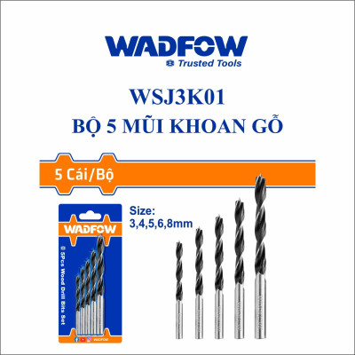 BỘ 5 MŨI KHOAN GỖ WSJ3K01 WADFOW - HÀNG CHÍNH HÃNG