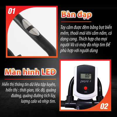 BG Xe đạp tập thể thao đa năng trong nhà Model S500 WHITE SPINING BIKE mới (hàng nhập khẩu)