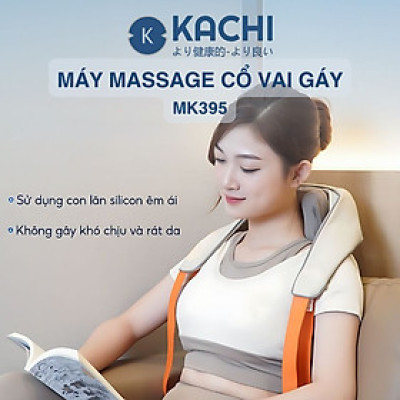 Máy massage cổ vay gáy 4D Kachi MK395 mô phỏng bàn tay người, chạy pin không dây tiện lợi - hàng chính hãng