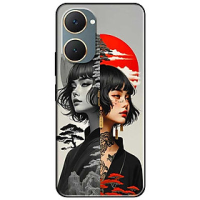 Ốp lưng cho Vivo Y03 - Y03T - Y18 - Y18S - Y18T - Y27 5G - Y28 4G - Y36 - Cô Gái Xám Đỏ - Hàng Chính Hãng