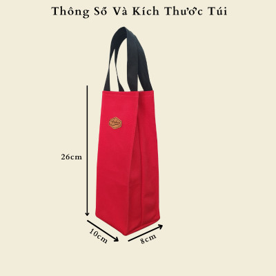 Túi Cải Canvas 2 Lớp Đựng Bình Giữ Nhiệt 1200ml ( Kích Thước 26x10x8cm )