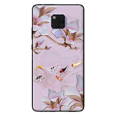 Ốp lưng in cho Huawei Mate 20 mẫu Tranh Hoa Và Cá - Hàng chính hãng