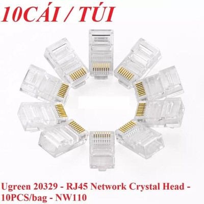 Ugreen UG20329NW110TK Đầu bấm mạng RJ45 chuẩn Cat5e cao cấp mạ vàng - HÀNG CHÍNH HÃNG