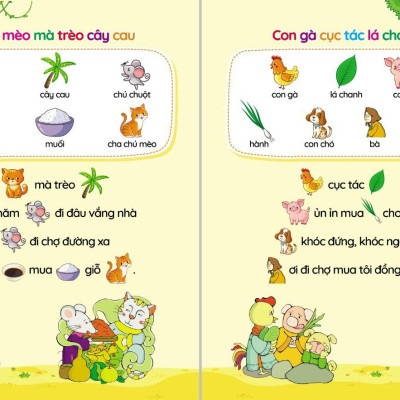 Tủ sách tiềm thức cho bé 0-6 tuổi: Đồng dao - Thơ - Truyện - Câu đố cho bé tập nói, tập đọc (4 quyển) - NTbooks