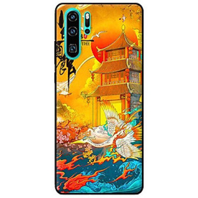 Ốp in cho Huawei P30 Pro Hạc Nền Vàng - Hàng chính hãng