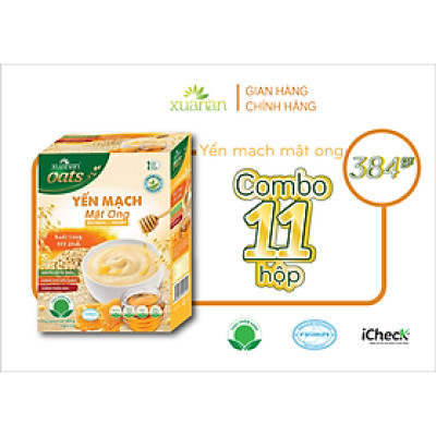 Combo 11 Hộp Yến Mạch Và Mật Ong Xuân An 384G {32g*12 gói}