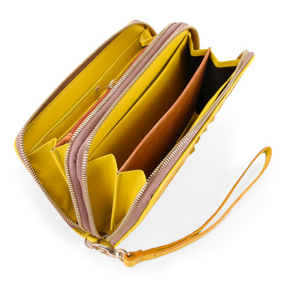 Ví nữ da cá sấu nhiều loại màu vàng nghệ HJ93253-3282-3296-3298-3299 