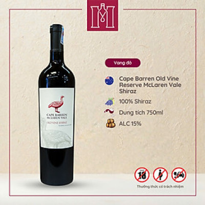 Rượu vang đỏ Úc Cape Barren Old Vine Reserve McLaren Vale Shiraz 750ml 14,5% nhập khẩu - Hàng chính hãng