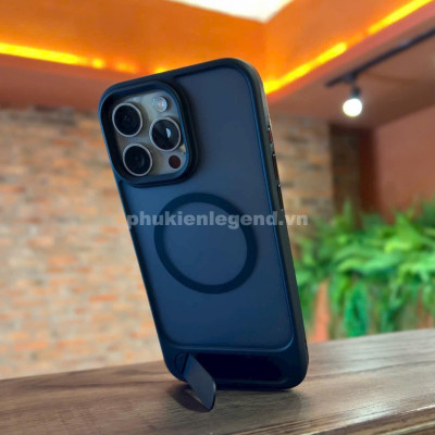Ốp lưng cho iPhone 16 Pro hiệu Likgus VALOR hỗ trợ sạc từ , lưng nhám viền màu có giá đỡ kim loại , chống sốc chống va dập thời trang cao cấp - Hàng chính hãng