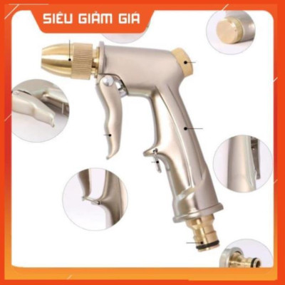 Bộ dây vòi xịt nước rửa xe, tưới cây . tăng áp 3 lần, loại 7m, 10m 206701-1 đầu đồng,cút+ tặng mở chai