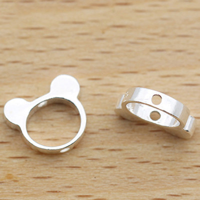 Combo 4 cái charm bạc con mèo xỏ ngang - Ngọc Quý Gemstones