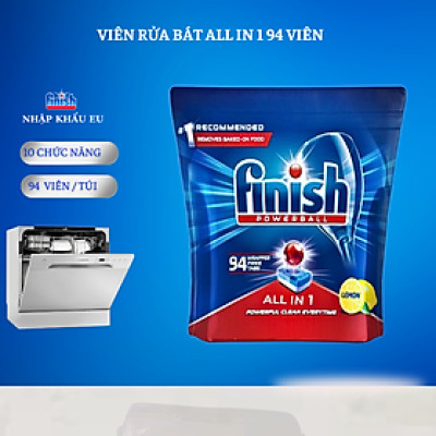 [HCM] Viên rửa bát Finish All in one 90 viên hương chanh