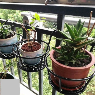 Giỏ Sắt Treo Chậu Cây, Kệ Để Chậu Hoa Cây Cảnh Có Móc Treo Ngoài Ban Công Tiện Lợi - Hàng Loại 1 - Chính Hãng MINIIN