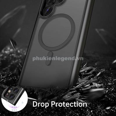 Ốp lưng nhám sạc từ tính cho Samsung Galaxy S25 Ultra | S24 Ultra | S23 Ultra hiệu Likgus PC Ultra-thin Frosted Magnetic Case - mặt lưng nhám mờ chống bám bẩn, gờ bảo vệ Camera 0.5mm - Hàng chính hãng