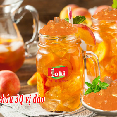 Combo Trân châu 3Q vị dâu Yoki & Trân châu 3Q vị đào Yoki