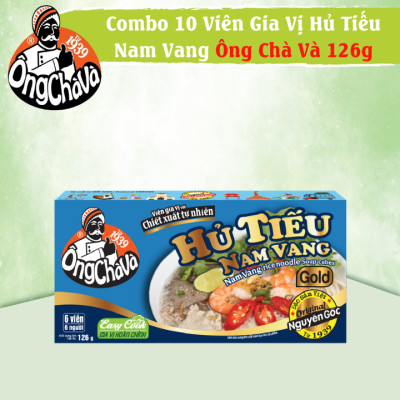 Combo 10 hộp gia vị viên Hủ Tiếu Nam Vang Ông Chà Và 126g (Nam Vang Rice Noodle Soup Cubes)