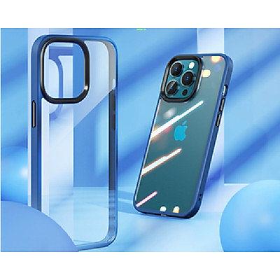 Ốp lưng cho iPhone 13 Pro Max hiệu Rock Guard Hybrid Glass Pc viền màu chống sốc - Hàng nhập khẩu