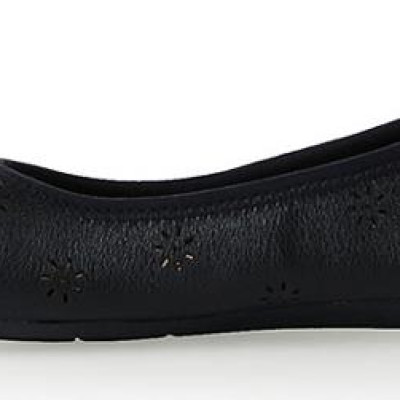 Giày nữ hoa văn Huy Hoàng da bò màu đen HT7948