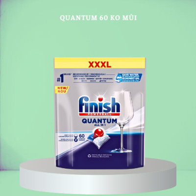 Viên rửa bát Finish Quantum Max Túi 60 viên, Hương Chanh - Chính Hãng.
