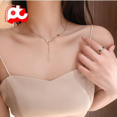 Dây chuyền nữ titan thời trang cao cấp mặt chữ Love cách điệu thép không gỉ trangsucpt 3 màu DCNUT88