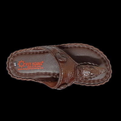 HP7237-38-39-46 - Dép nam Huy Hoàng đầu cá sấu màu đen, vàng bò, nâu đỏ, nâu đất