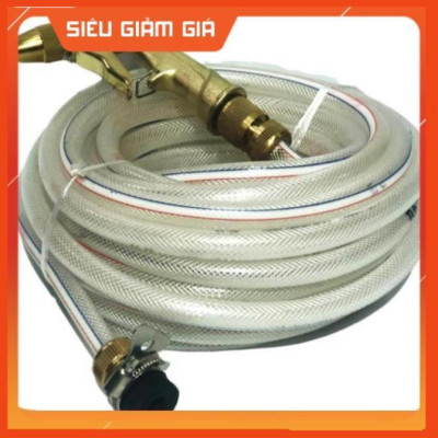 Bộ dây vòi xịt nước rửa xe, tưới cây . tăng áp 3 lần, loại 3m, 5m 206701-1Yđầu đồng, cút đồng, d.vàng