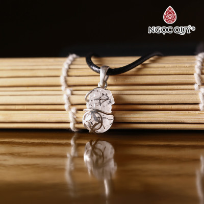 Mặt dây chuyền tỳ hưu tóc đen bọc bạc 16x10mm mệnh thủy, mộc - Ngọc Quý Gemstones