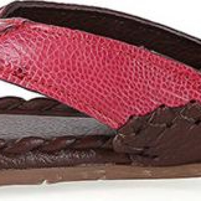 Dép nữ Huy Hoàng da đà điểu màu hồng HT7412