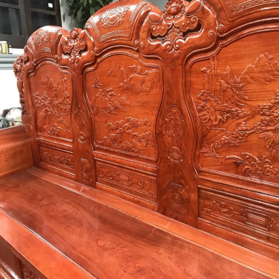 Bộ bàn ghế Khổng Minh Gia Cát Lượng gỗ Hương Đá