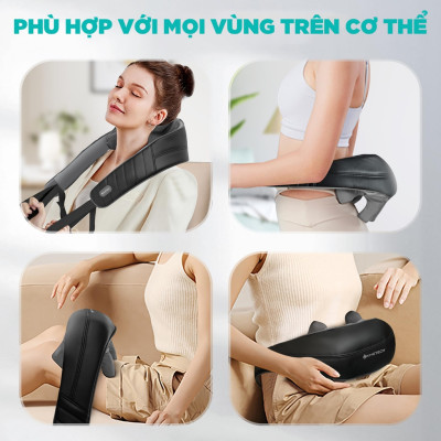 Máy Massage Cổ Vai Gáy KINGTECH S6, Masage Shiatsu 3d, Nhiệt Hồng Ngoại, Tích Điện, Matxa Nhiều Vị Trí - Chính Hãng