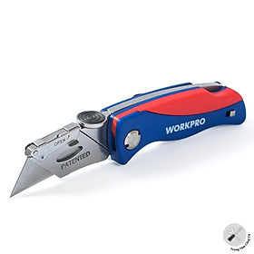 Dao rọc cáp tiện ích có lưỡi cắt gấp gọn, có thể thay thế lưỡi dao nhanh chóng Workpro WP211006