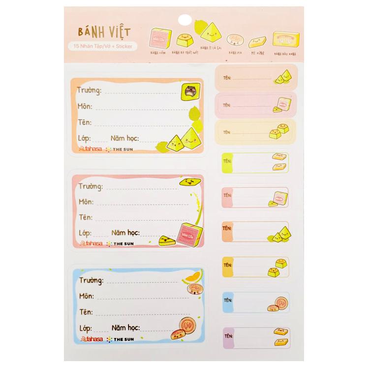 Combo 10 Tập Học Sinh Bánh Việt - Miền Nam - 4 Ô Ly - 96 Trang 80gsm - The Sun 03 - Bánh Ít Lá Gai - Tặng Nhãn Vở Kèm Sticker
