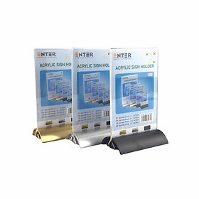 Kệ menu nhà hàng, Standee mica để bàn, Bảng quét mã QR Code, Kệ mica 2 mặt Enter E40 100x150mm đế nhôm cao cấp A6