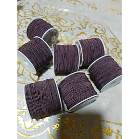 Cuộn Dây Thun Co Giãn chuyên xỏ vòng tay chuỗi gỗ màu tím than nhẹ thun dầy to 1mm nguyên 1 cuộn Anh Chị dùng xỏ vòng rẻ ạ