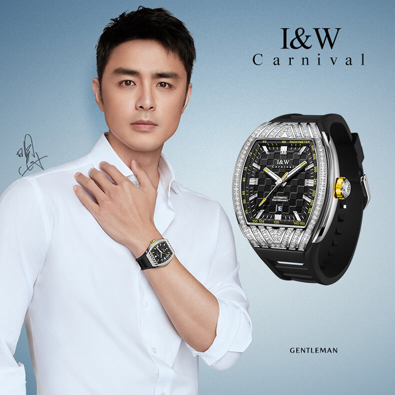 Đồng Hồ Nam I&W Carnival 727G Chính Hãng Full Box Chống Nước Kính Chống Xước Dây Silicon Cao Cấp BH 60T (Máy Cơ Tự Động)