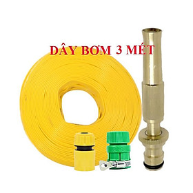 Bộ dây vòi xịt nước rửa xe, tưới cây .tăng áp 3 lần,loại 3m,5m 206587 cút sập,nối nhựa vàng+ tặng móc khoá