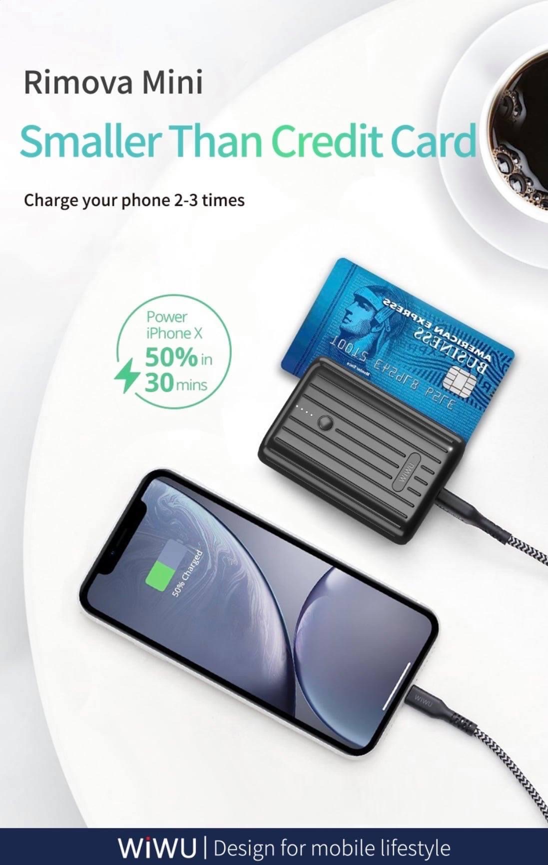 Pin Sạc Wiwu JC-08 Powertank 10000mAh Mini Powerbank Pin Dự Phòng Hỗ Trợ Sạc Nhanh - Hàng Chính Hãng
