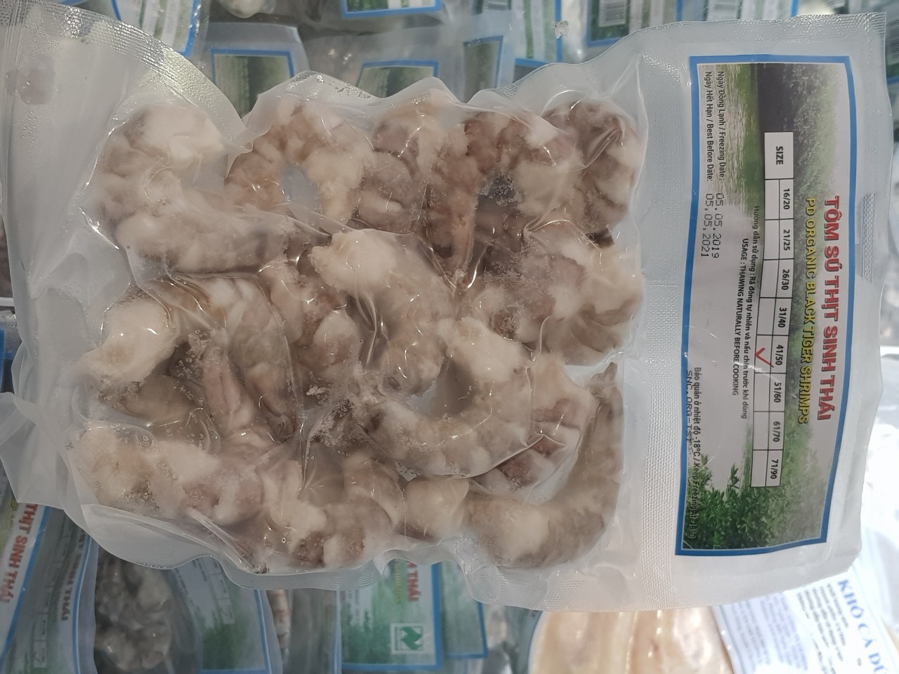 Tôm sú thịt sinh thái Seaprodex kích cỡ 41/50-250gr.