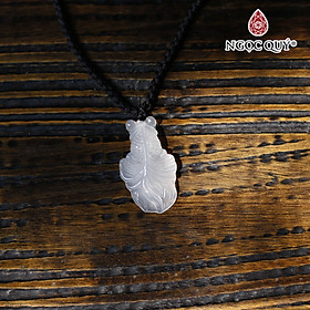 Mặt dây chuyền cá vàng đá mã não trắng 3.4x2x0.64cm mệnh thủy, kim - Ngọc Quý Gemstones